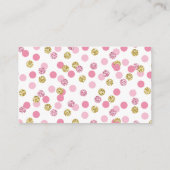 ピンクと金ゴールドのグリッターギフトレジストリ挿入カード エンクロージャーカード (裏面)