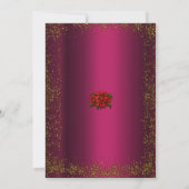 ピンクと金ゴールドのグリッタークリスマス 招待状 (裏面)