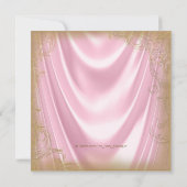 ピンクと金ゴールドのグリッターシューズ真珠ベビーシャワー 招待状 (裏面)