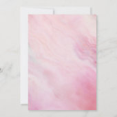 ピンクと金ゴールドのグリッターティアラキンセアニラ写真 招待状 (裏面)