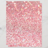 ピンクと金ゴールドのグリッターテクスチャスクラップブック紙 (正面/裏面)