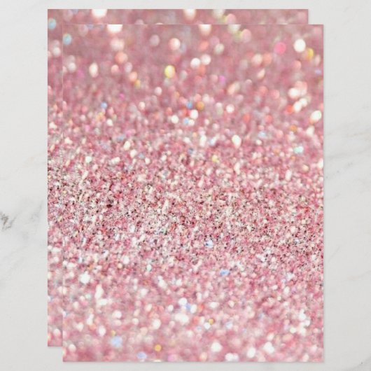 ピンクと金ゴールドのグリッターテクスチャスクラップブック紙 (正面/裏面)