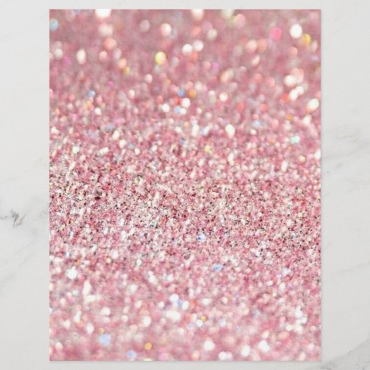 ピンクと金ゴールドのグリッターテクスチャスクラップブック紙 (正面)