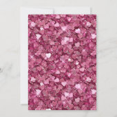 ピンクと金ゴールドのグリッターハート21日 招待状 (裏面)
