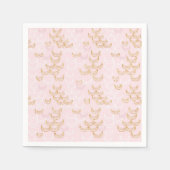 ピンクと金ゴールドのグリッターマーメイドのパタはかりで測ーン スタンダードカクテルナプキン (正面)