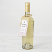 ピンクと金ゴールドのグリッターモダンパーソナライズされた ボトルネックタグ (アングル)