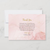 ピンクと金ゴールドのグリッター正統キリスト教バプテスマ サンキューカード (正面)