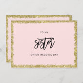 ピンクと金ゴールドのグリッター私の妹結婚のカード 招待状 (正面/裏面)