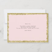 ピンクと金ゴールドのグリッター私の妹結婚のカード 招待状 (裏面)