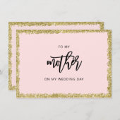 ピンクと金ゴールドのグリッター私の母結婚のカード 招待状 (正面/裏面)