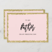 ピンクと金ゴールドのグリッター私の父結婚のカードに 招待状 (正面/裏面)