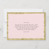 ピンクと金ゴールドのグリッター私の父結婚のカードに 招待状 (裏面)