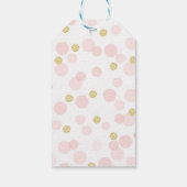 ピンクと金ゴールドのグリッター紙吹雪ありがとう ギフトタグ (裏面)