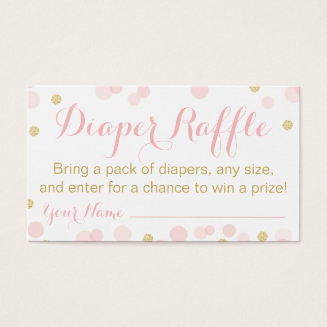 ピンクと金ゴールドのグリッター紙吹雪ラッフル (正面)