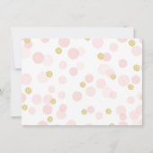 ピンクと金ゴールドのグリッター紙吹雪 サンキューカード (裏面)