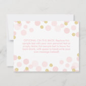 ピンクと金ゴールドのグリッター紙吹雪 サンキューカード (裏面)