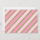 ピンクと金ゴールドのグリッター10番目の誕生日パーティーの写真 招待状 (裏面)