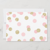 ピンクと金ゴールドのグリッター《キリスト教》洗礼式や命名式招待状 招待状 (裏面)