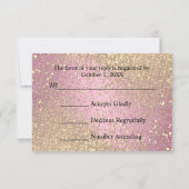 ピンクと金ゴールドのグリッター- RSVP (裏面)