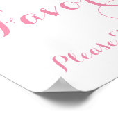 ピンクと金ゴールドのシャワーの好意を取って一つのサインを取る ポスター (角)