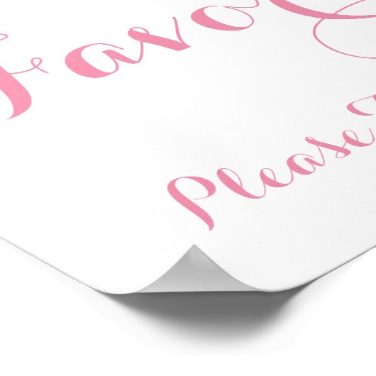 ピンクと金ゴールドのシャワーの好意を取って一つのサインを取る ポスター (角)