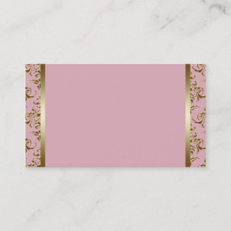 ピンクと金ゴールドのダマスクの名刺テンプレート 名刺