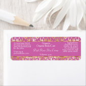 ピンクと金ゴールドのダマスク石鹸と化粧品ラベル – 8 ラベル (インサイチュ)