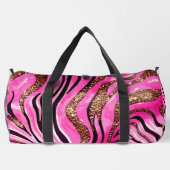 ピンクと金ゴールドのチーズプリント ダッフルバッグ (裏面)