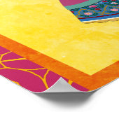 ピンクと金ゴールドのデザイン縁どインディアン結婚の歓迎 ポスター (角)