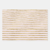 ピンクと金ゴールドのハートと線 ラッピングペーパーシート (正面)