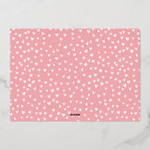 ピンクと金ゴールドのハートスタンプ写真バレンタインデー 箔シーズンカード (裏面)