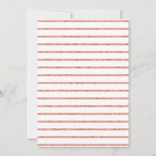 ピンクと金ゴールドのハートブライダルシャワー 招待状 (裏面)