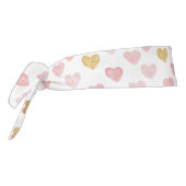 ピンクと金ゴールドのハート タイヘッドバンド (回転270)