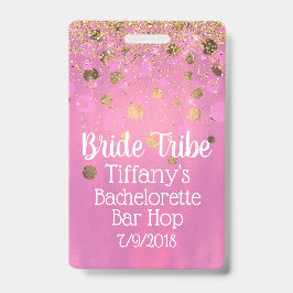 ピンクと金ゴールドのバチェロレッテバッジ バッジ