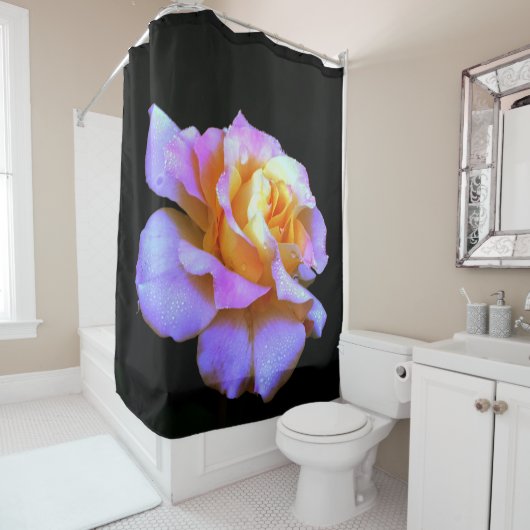 ピンクと金ゴールドのバラシャワーカーテン シャワーカーテン (インサイチュ)