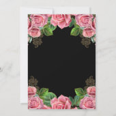 ピンクと金ゴールドのバラフローラSweet sixteen 招待状 (裏面)