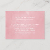 ピンクと金ゴールドのバラ水色フローラ 名刺 (裏面)