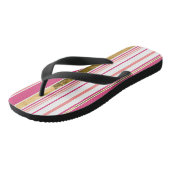 ピンクと金ゴールドのパタストライプーン ビーチサンダル (アングル)