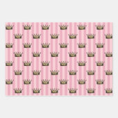 ピンクと金ゴールドのパリをテーマにした ラッピングペーパーシート (正面2)