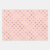 ピンクと金ゴールドのパリをテーマにした ラッピングペーパーシート (正面3)