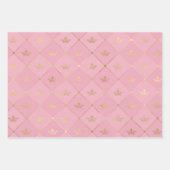 ピンクと金ゴールドのパリをテーマにした ラッピングペーパーシート (正面2)