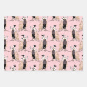 ピンクと金ゴールドのパリをテーマにした ラッピングペーパーシート (正面2)