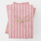 ピンクと金ゴールドのパリをテーマにした ラッピングペーパーシート (インサイチュ)