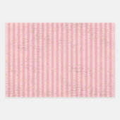 ピンクと金ゴールドのパリをテーマにした ラッピングペーパーシート (正面)