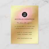 ピンクと金ゴールドのファッション名刺 名刺 (裏面)