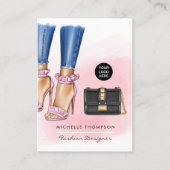 ピンクと金ゴールドのファッション名刺 名刺 (正面)