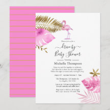 ピンクと金ゴールドのフラミンゴがシャワーでドライブ