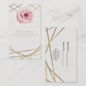 ピンクと金ゴールドのフローラエレガントグラムは友人を参照 紹介カード (正面/裏面)