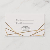 ピンクと金ゴールドのフローラエレガントグラムは友人を参照 紹介カード (裏面)