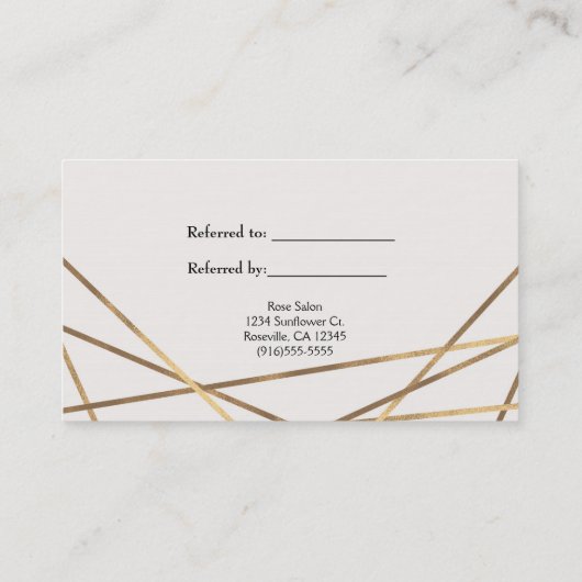 ピンクと金ゴールドのフローラエレガントグラムは友人を参照 紹介カード (裏面)